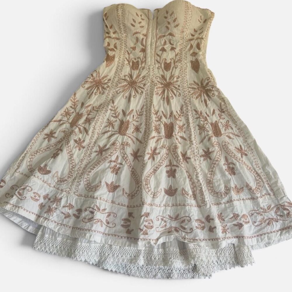 Forever-21 Women's Cream and White Dress